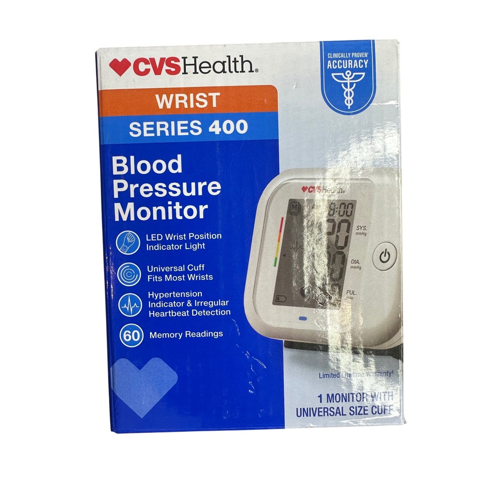 CVS Health Series 400 Wrist Blood Pressure Monitor Universal Cuff 60 Memory
